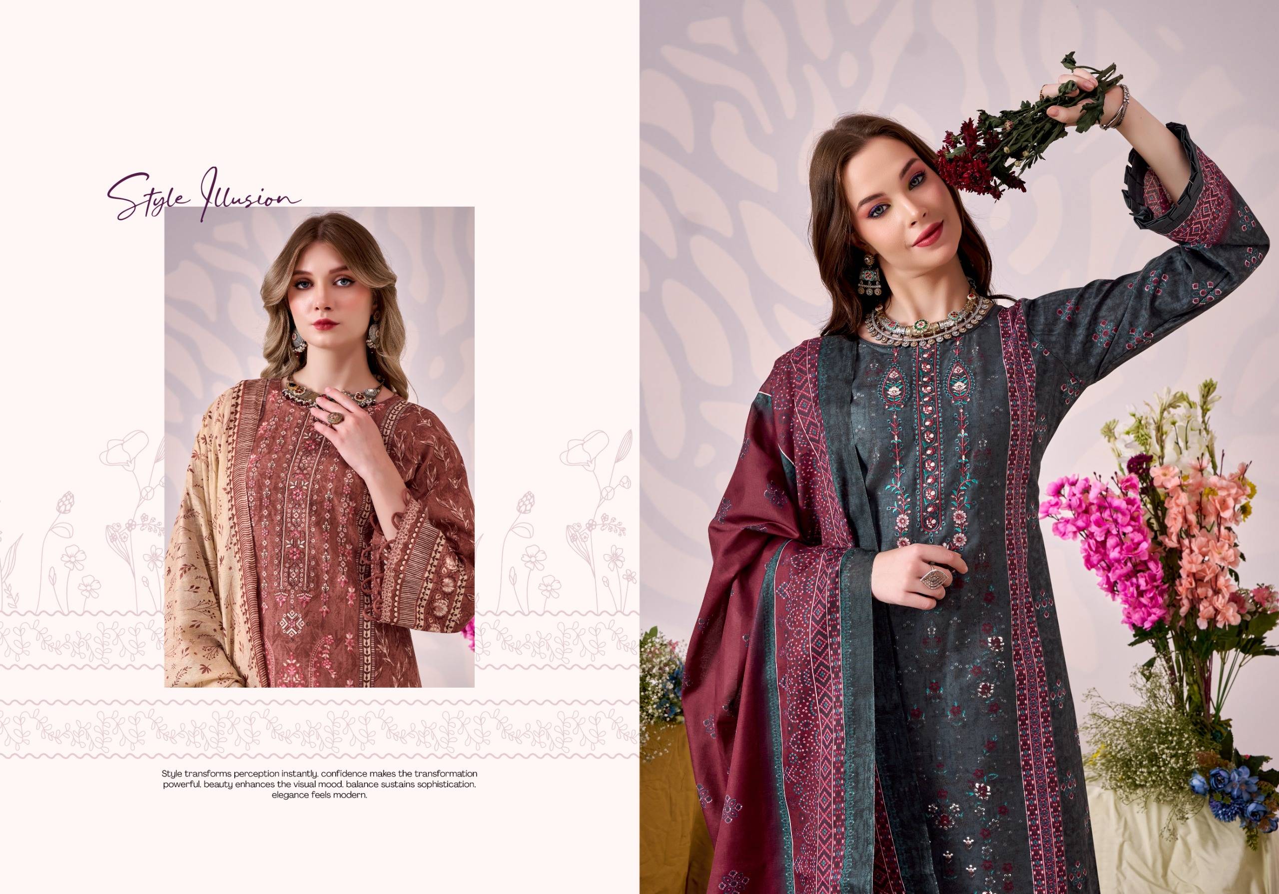 BIN KAREEM VOL 5 By ROMANI 1153-001 To 1153-008 Series Designer Suits Premium Soft Cotton Dresses At Wholesale Price